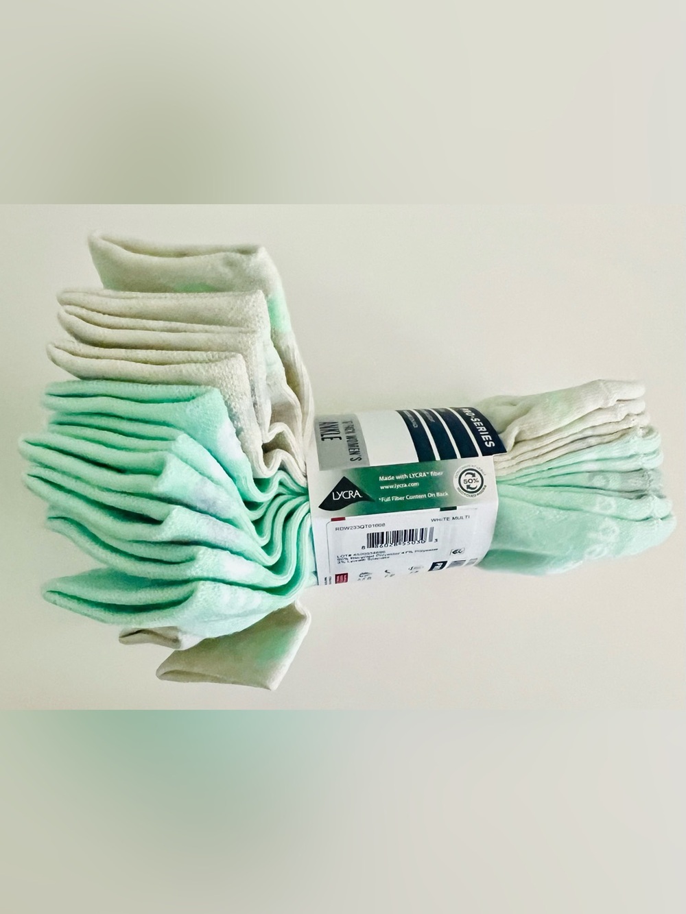 Reebok Women’s Ankle Socks Pack - White and Light Green - Picture 5 of 5